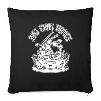 Anime Manga Chibi - Sofa pillowcase 17,3'' x 17,3'' (45 x 45 cm) - black - Front