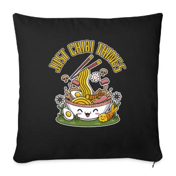 Anime Manga Funny Chibi - Sofa pillowcase 17,3'' x 17,3'' (45 x 45 cm) - black - Front