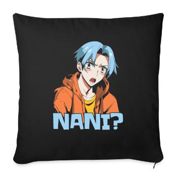 Anime Manga Nani Anime - Housse de coussin décorative 45 x 45 cm - noir - Devant