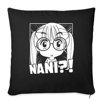 Anime Manga Nani Anime - Housse de coussin décorative 45 x 45 cm - noir - Devant