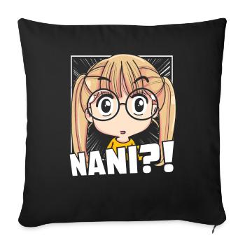 Anime Manga Nani Anime - Housse de coussin décorative 45 x 45 cm - noir - Devant
