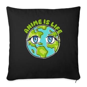 Anime Manga Vie Terre - Housse de coussin décorative 45 x 45 cm - noir - Devant