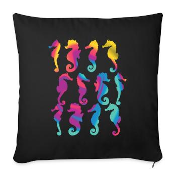 Seahorse, Species, Ocean, Underwater - Sofa pillowcase 17,3'' x 17,3'' (45 x 45 cm) - black - Front