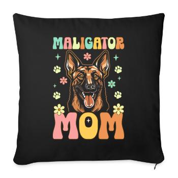 Maligator Mama Groovy Belgian Malinois Mama - Sofakissenbezug 45 x 45 cm - Schwarz - Vorne