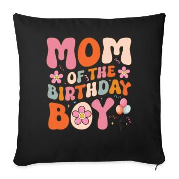 Mother Of Birthday Girl Groovy Mother Family - Sofa pillowcase 17,3'' x 17,3'' (45 x 45 cm) - black - Front