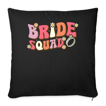 Bride Squad Groovy Bridal Shower Enterrement de vie de jeune fille - Housse de coussin décorative 45 x 45 cm - noir - Devant