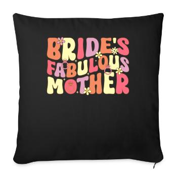 fabuleuse mère de la mariée groovy nuptiale douche maman - Housse de coussin décorative 45 x 45 cm - noir - Devant