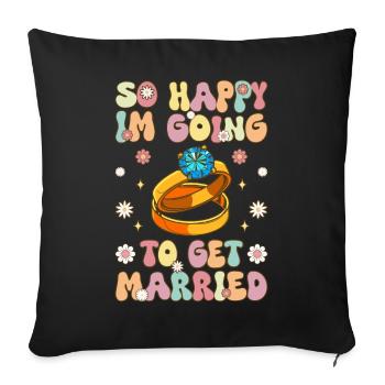 Je vais me marier Groovy Bridal Party Bride - Housse de coussin décorative 45 x 45 cm - noir - Devant