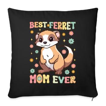 Beste Frettchen-Mutter aller Zeiten Groovy Ferret - Sofakissenbezug 45 x 45 cm - Schwarz - Vorne