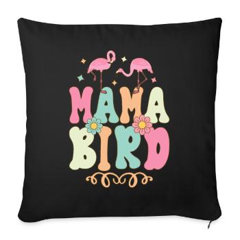 Mama Bird Groovy Flamingo Mama - Sofa pillowcase 17,3'' x 17,3'' (45 x 45 cm) - black - Front