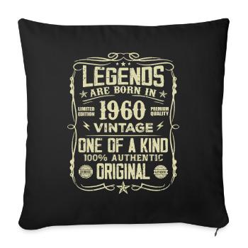Made in 1960 Vintage 1960's Anniversary Gift - Sofa pillowcase 17,3'' x 17,3'' (45 x 45 cm) - black - Front