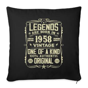 Made in 1958 Vintage 1958 Anniversary Gift - Sofa pillowcase 17,3'' x 17,3'' (45 x 45 cm) - black - Front