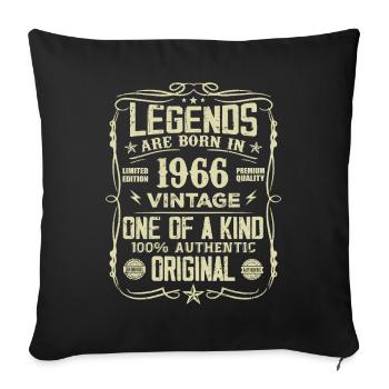 Made in 1966 Vintage 1966 Anniversary Gift - Sofa pillowcase 17,3'' x 17,3'' (45 x 45 cm) - black - Front