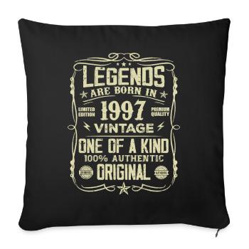 Made in 1997 Vintage 1997 Anniversary Gift - Sofa pillowcase 17,3'' x 17,3'' (45 x 45 cm) - black - Front