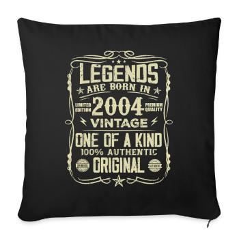 Made In 2004 Vintage Anniversary Gift 2004 - Sofa pillowcase 17,3'' x 17,3'' (45 x 45 cm) - black - Front