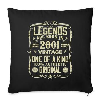 Made In 2001 Vintage Anniversary Gift 2001 - Sofa pillowcase 17,3'' x 17,3'' (45 x 45 cm) - black - Front