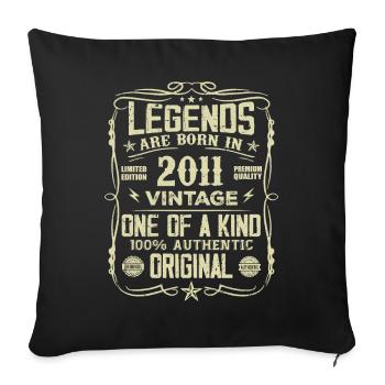 Made In 2011 Vintage Anniversary Gift 2011 - Sofa pillowcase 17,3'' x 17,3'' (45 x 45 cm) - black - Front