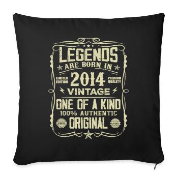 Fabriqué En 2014 Vintage Cadeau Anniversaire 2014 - Housse de coussin décorative 45 x 45 cm - noir - Devant