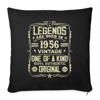 Fabriqué En 1956 Vintage Cadeau Anniversaire 1956 - Housse de coussin décorative 45 x 45 cm - noir - Devant