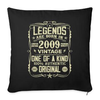 Made In 2009 Vintage Anniversary Gift 2009 - Sofa pillowcase 17,3'' x 17,3'' (45 x 45 cm) - black - Front