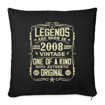 Made In 2008 Vintage Anniversary Gift 2008 - Sofa pillowcase 17,3'' x 17,3'' (45 x 45 cm) - black - Front