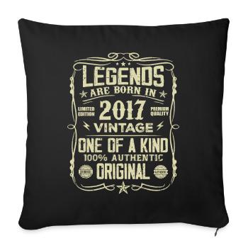 Made In 2017 Vintage Anniversary Gift 2017 - Sofa pillowcase 17,3'' x 17,3'' (45 x 45 cm) - black - Front