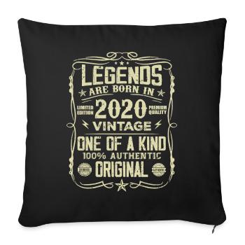 Fabriqué En 2020 Vintage Cadeau Anniversaire 2020 - Housse de coussin décorative 45 x 45 cm - noir - Devant