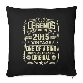 Made In 2015 Vintage Jubiläumsgeschenk 2015 - Sofakissenbezug 45 x 45 cm - Schwarz - Vorne