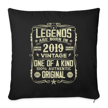 Made In 2019 Vintage Anniversary Gift 2019 - Sofa pillowcase 17,3'' x 17,3'' (45 x 45 cm) - black - Front