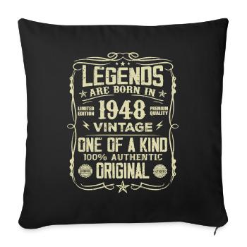 Fabriqué En 1948 Vintage Cadeau Anniversaire 1948 - Housse de coussin décorative 45 x 45 cm - noir - Devant