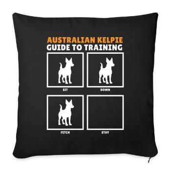 Cadeau de chien Kelpie - Housse de coussin décorative 45 x 45 cm - noir - Devant