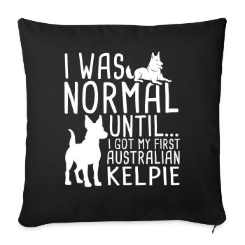 Cadeau de chien Kelpie - Housse de coussin décorative 45 x 45 cm - noir - Devant