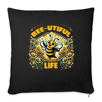 Bee Lovers Beekeepers Naturefriends Beekeepers - Sofa pillowcase 17,3'' x 17,3'' (45 x 45 cm) - black - Front