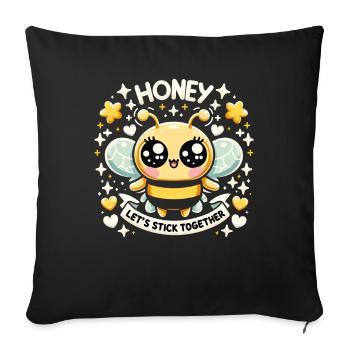 Amoureux des abeilles Apiculteurs Amis de la nature Apiculteurs - Housse de coussin décorative 45 x 45 cm - noir - Devant