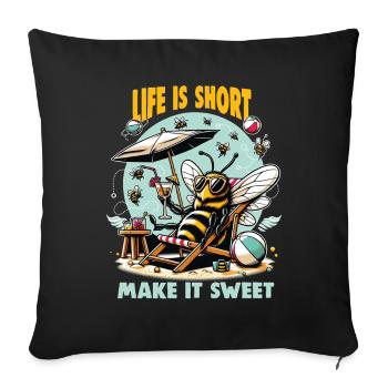 Amoureux des abeilles Apiculteurs Amis de la nature Apiculteurs - Housse de coussin décorative 45 x 45 cm - noir - Devant