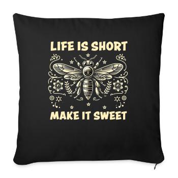 Amoureux des abeilles Apiculteurs Amis de la nature Apiculteurs - Housse de coussin décorative 45 x 45 cm - noir - Devant