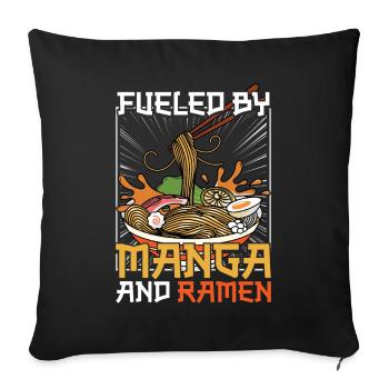 Bol de Ramen Manga Anime - Housse de coussin décorative 45 x 45 cm - noir - Devant