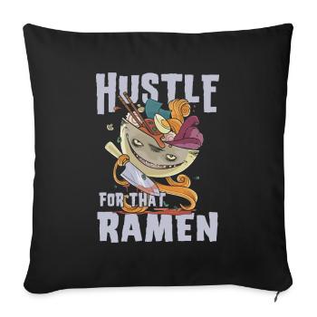 Bol de Ramen Manga Anime - Housse de coussin décorative 45 x 45 cm - noir - Devant