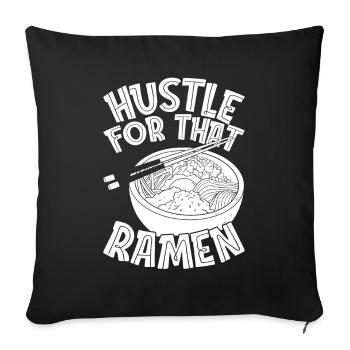 Bol de Ramen Manga Anime - Housse de coussin décorative 45 x 45 cm - noir - Devant