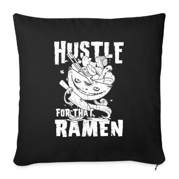 Bol de Ramen Manga Anime - Housse de coussin décorative 45 x 45 cm - noir - Devant