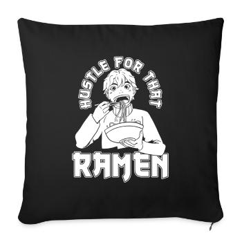 Bol de Ramen Manga Anime - Housse de coussin décorative 45 x 45 cm - noir - Devant