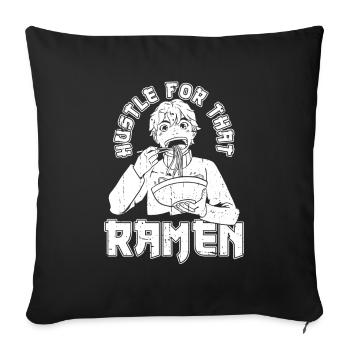 Bol de Ramen Manga Anime - Housse de coussin décorative 45 x 45 cm - noir - Devant
