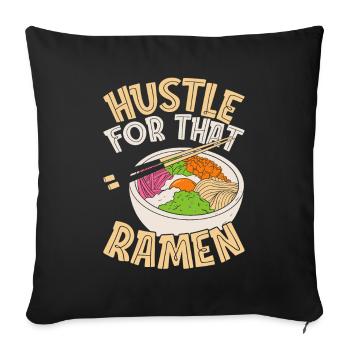 Bol de Ramen Manga Anime - Housse de coussin décorative 45 x 45 cm - noir - Devant
