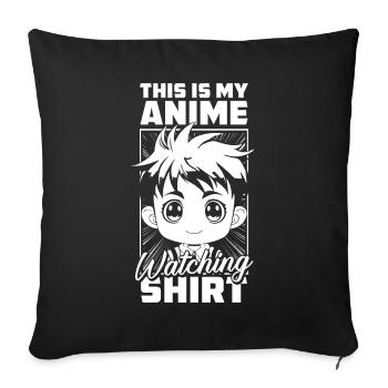 Manga d’anime - Housse de coussin décorative 45 x 45 cm - noir - Devant