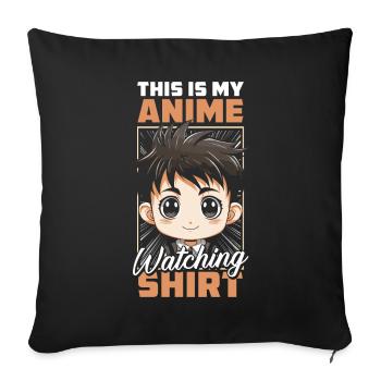 Anime Manga - Sofa pillowcase 17,3'' x 17,3'' (45 x 45 cm) - black - Front