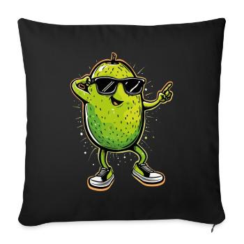 Kiwi Dabbing - Housse de coussin décorative 45 x 45 cm - noir - Devant