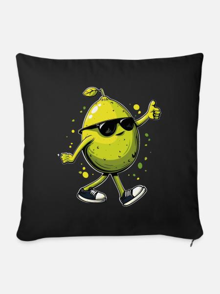 Limette - Sofakissenbezug 45 x 45 cm - Schwarz