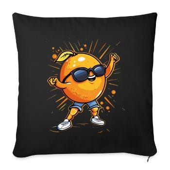 Orange - Sofa pillowcase 17,3'' x 17,3'' (45 x 45 cm) - black - Front
