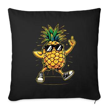 Ananas - Sofakissenbezug 45 x 45 cm - Schwarz - Vorne