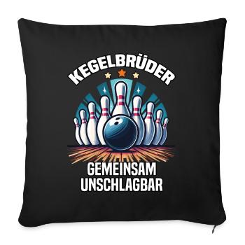 Bowling Brothers Skittles Bowling Club Design for Bowling - Sofa pillowcase 17,3'' x 17,3'' (45 x 45 cm) - black - Front